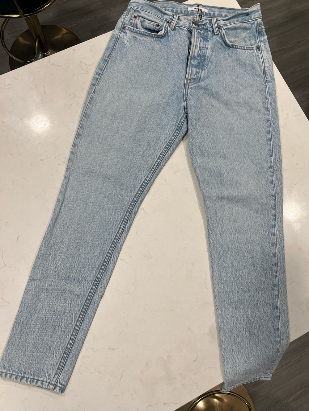 GRLFRND Karolina Slim Straight Jeans in Never Again